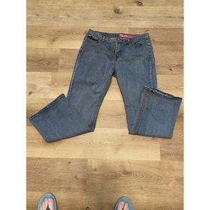 Glo Stretch Denim Jeans Juniors Light Wash Embroidered Pockets Size 17